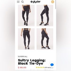 GLYDER tie dye black leggings - never worn